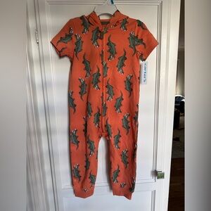NWT Carter's Orange Dinosaur Print Romper